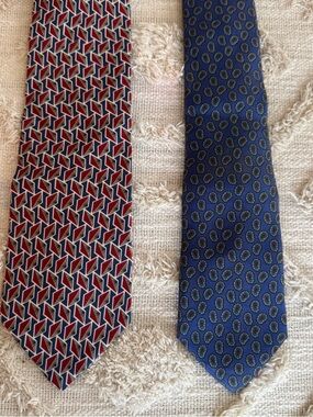 Hathaway Men Multicolor Silk Tie Set Geometric Paisley Vintage